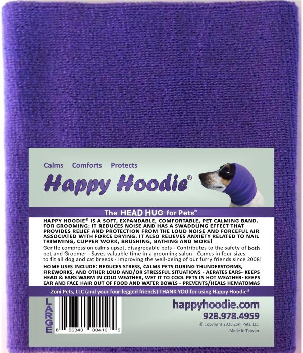Levně Happy Hoodie - uklidňující čelenka pro psy a kočky Barva: Fialová, Velikost: L