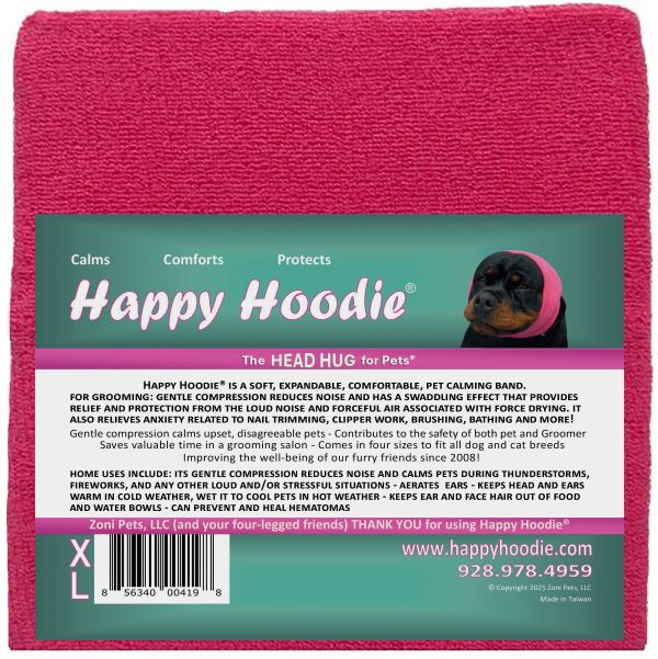 Levně Happy Hoodie - uklidňující čelenka pro psy a kočky Barva: Růžová, Velikost: XL
