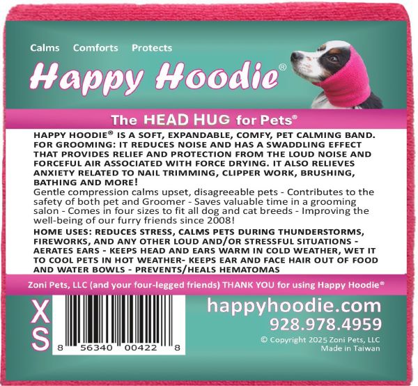 Levně Happy Hoodie - uklidňující čelenka pro psy a kočky Barva: Růžová, Velikost: XS