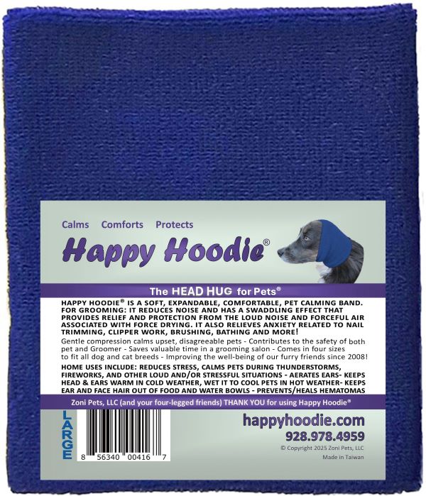 Levně Happy Hoodie - uklidňující čelenka pro psy a kočky Barva: Modrá, Velikost: L