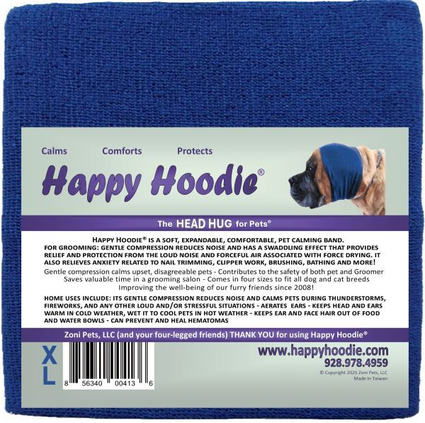 Levně Happy Hoodie - uklidňující čelenka pro psy a kočky Barva: Modrá, Velikost: XL