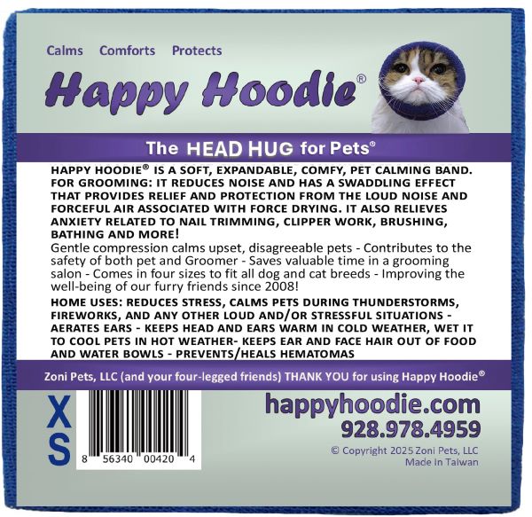 Levně Happy Hoodie - uklidňující čelenka pro psy a kočky Barva: Modrá, Velikost: XS