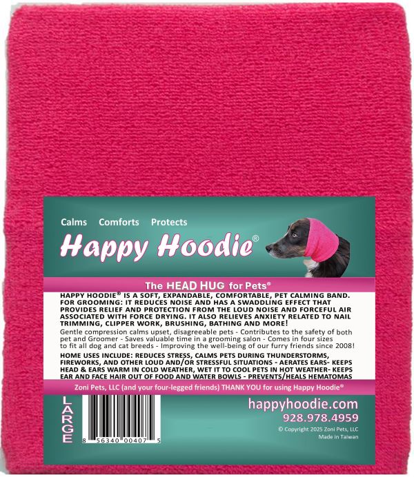 Levně Happy Hoodie - uklidňující čelenka pro psy a kočky Barva: Růžová, Velikost: L