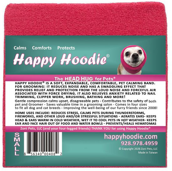 Happy Hoodie - uklidňující čelenka pro psy a kočky Barva: Růžová, Velikost: S