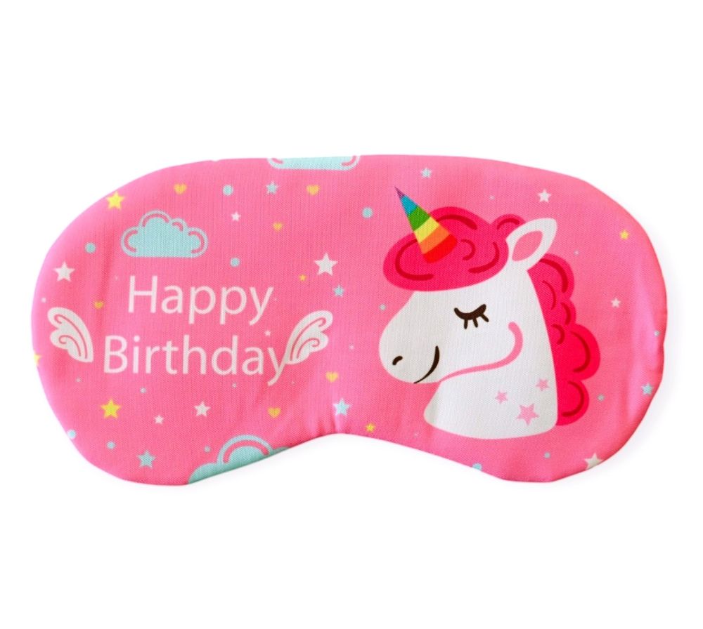 Maska na spaní Jednorožec Happy Birthday