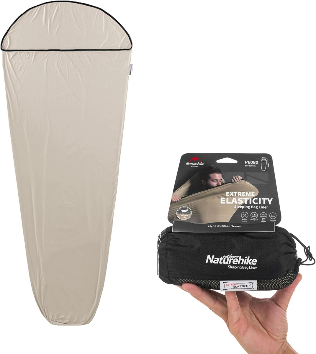 Naturehike Extrémně elastická vložka do spacího pytle 360 g Barva: Béžová