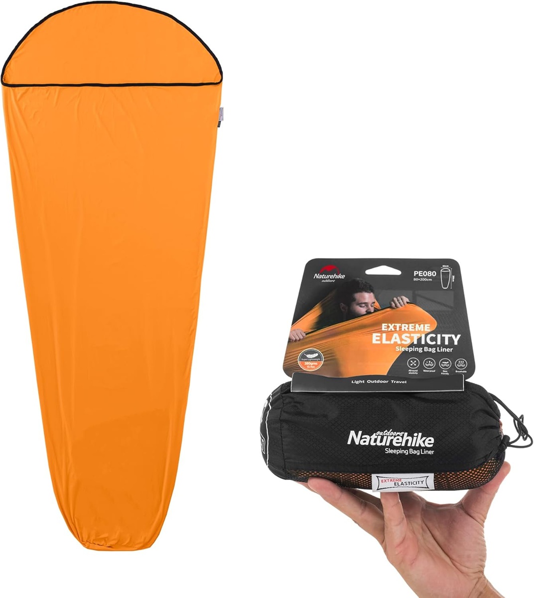 Naturehike Extrémně elastická vložka do spacího pytle 360 g Barva: Oranžová