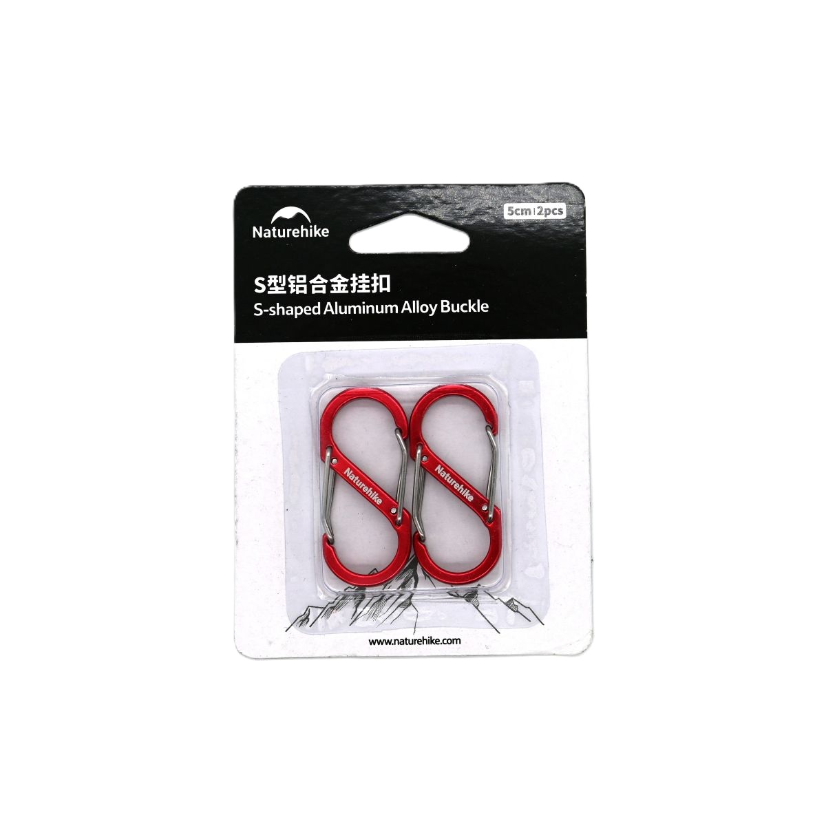 Naturehike S-Type kempingová karabina Varianta produktu: 5 cm / 2 kusy