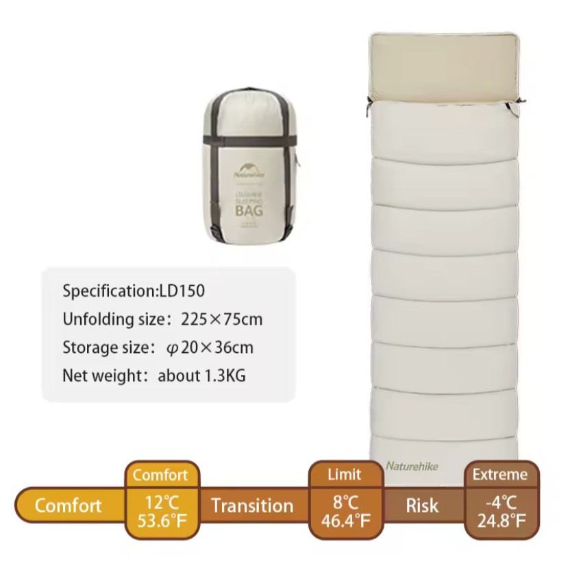 Naturehike LD150 spací pytel 1300 g Barva: Béžová