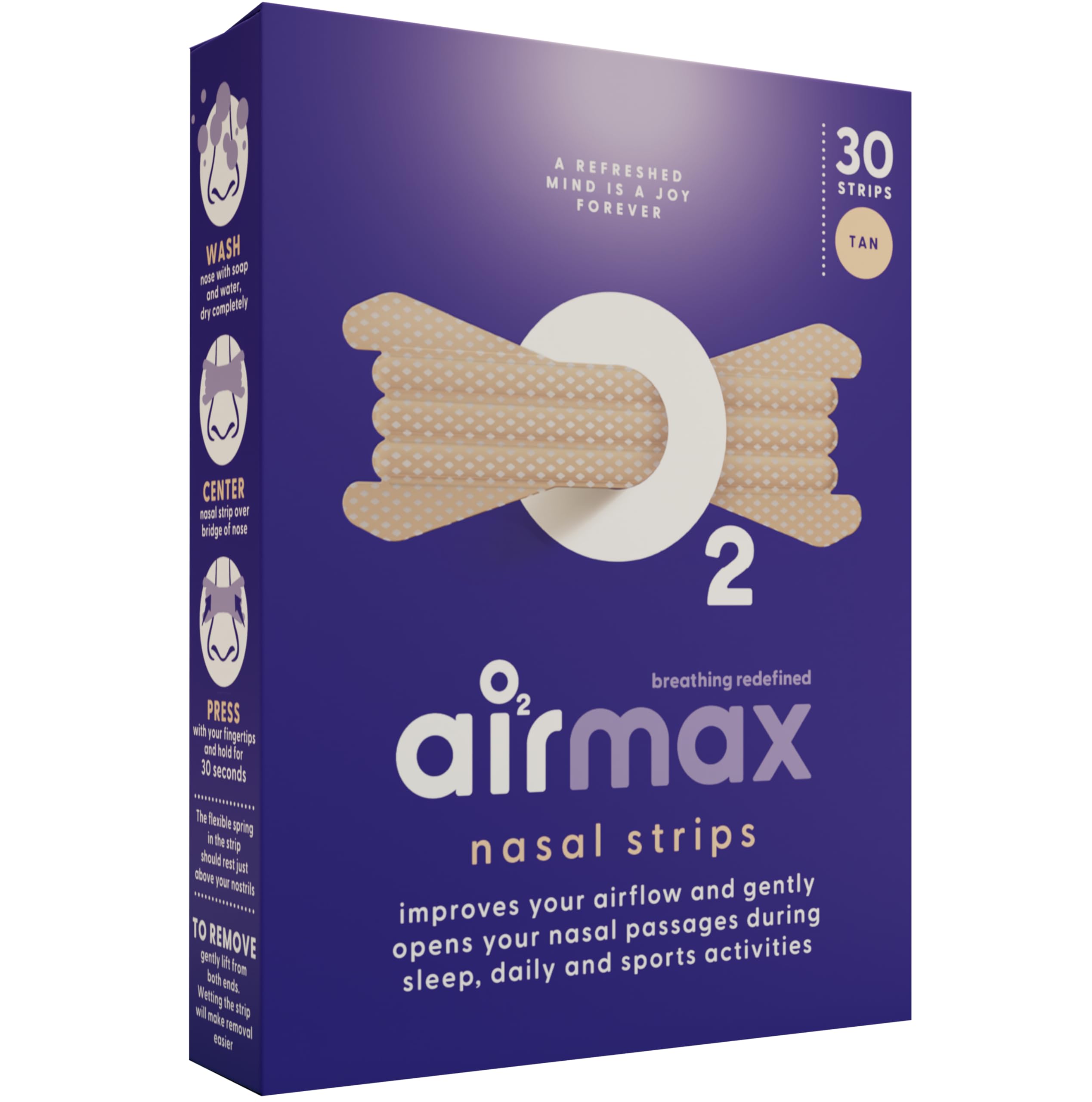 Airmax Nasal strips - nosní pásky 30 kusů Barva: Tělová