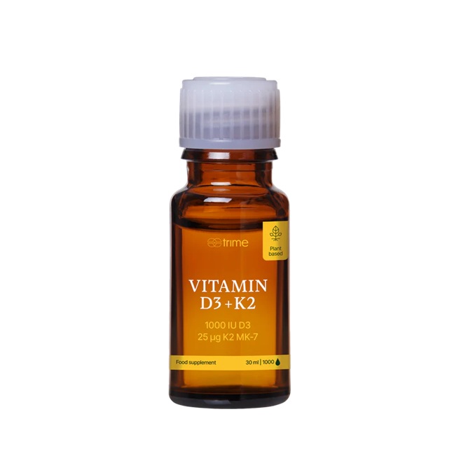 TRIME Vitamín D3 + K2, 1000 IU D3 / 25µg K2-MK7, 1000 kapek