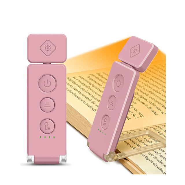 Levně Glocusent Bookmark čtecí lampička s otočným krkem Barva: Růžová