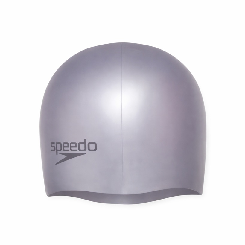 Speedo Plain Moulded - silikonová čepice na plavání pro dospělé Barva: Šedá