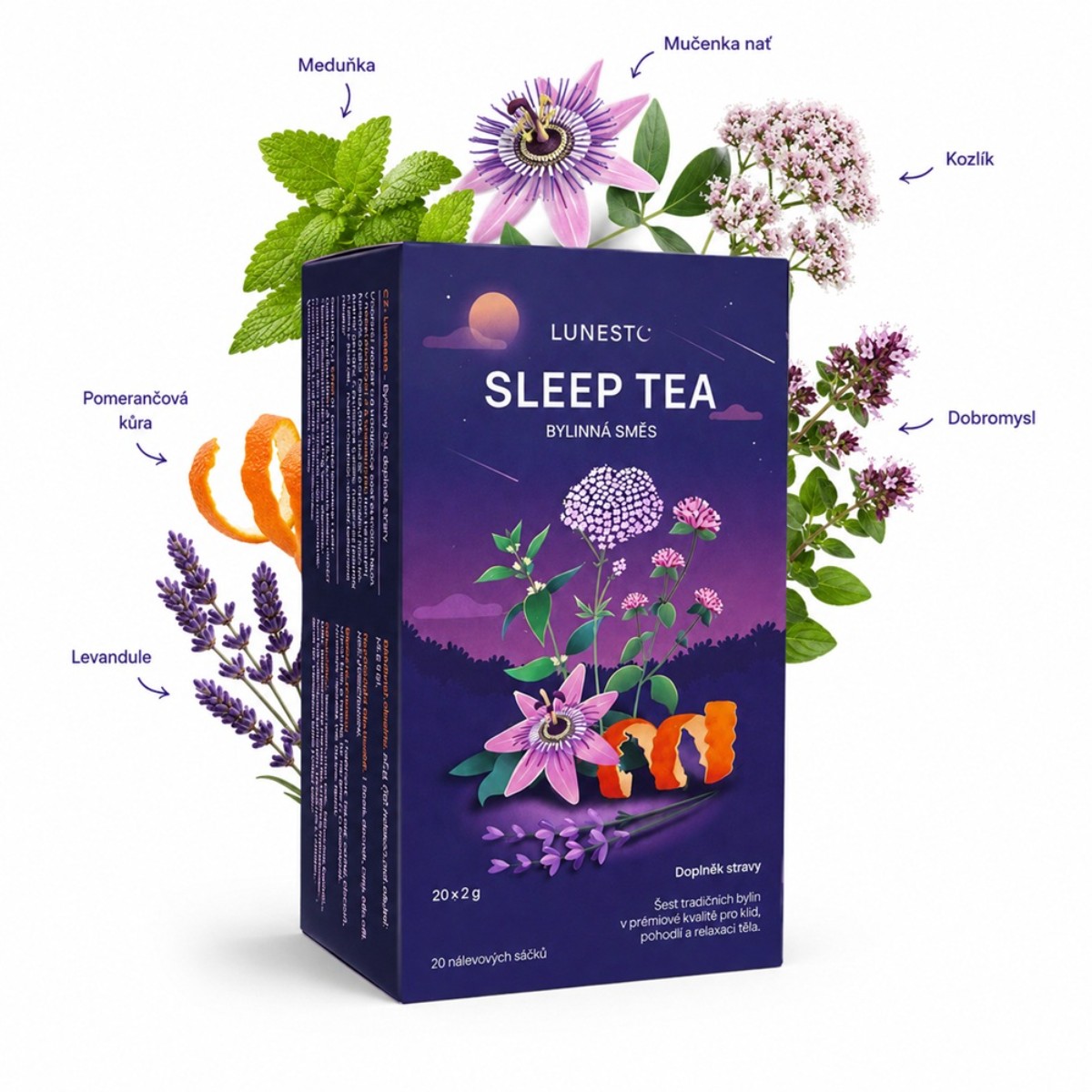 Lunesto Sleep Tea bylinný čaj 20 sáčků (obrázek 3)