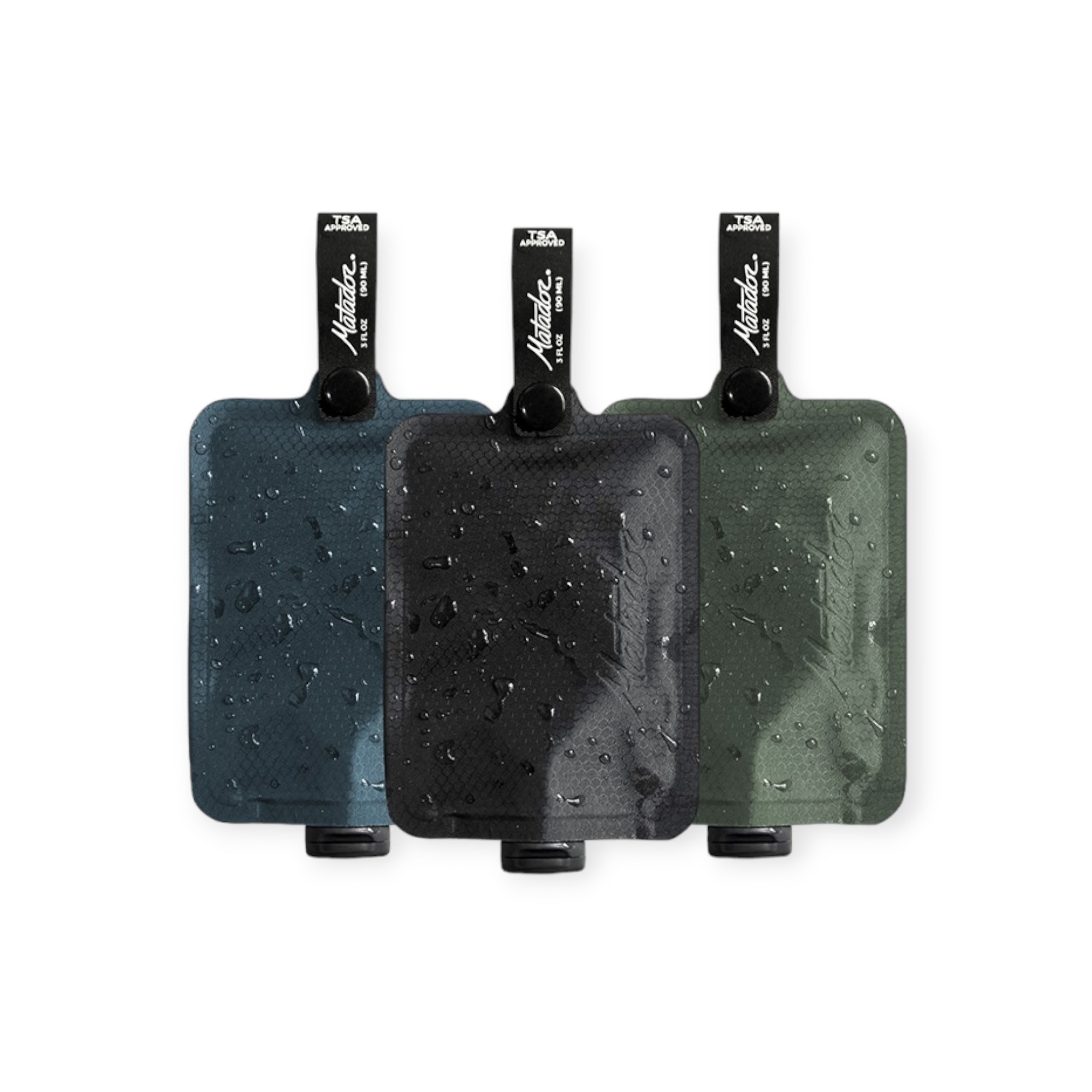 Matador cestovní sada lahviček FlatPak™ Toiletry Bottle - 3 ks Barva: Modrá / zelená / černá