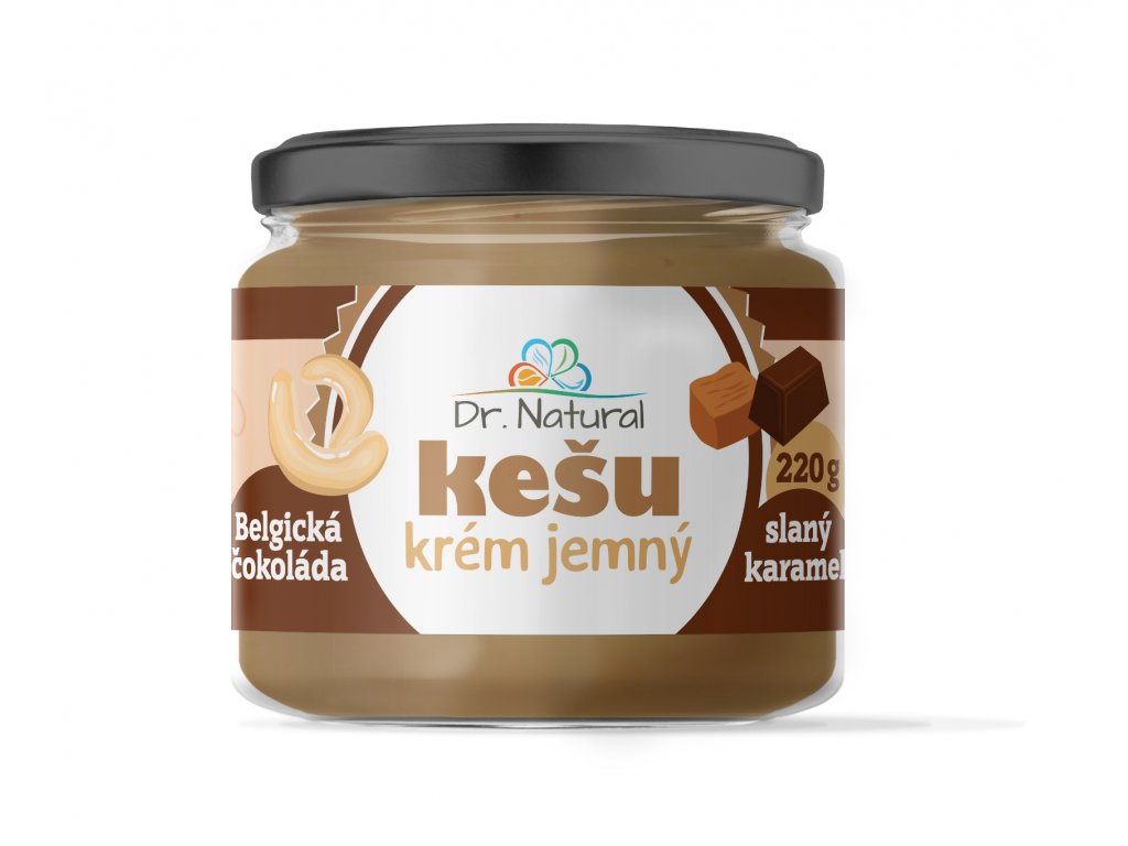 Dr. Natural Kešu krém s belgickou čokoládou a slaným karamelem 220g