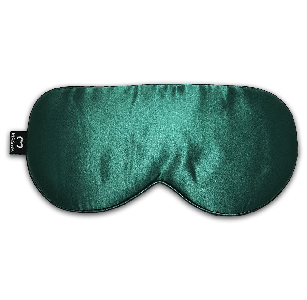 Prémiová maska na oči na spaní z hedvábí Masha Dark in here Černá Barva: Zelená