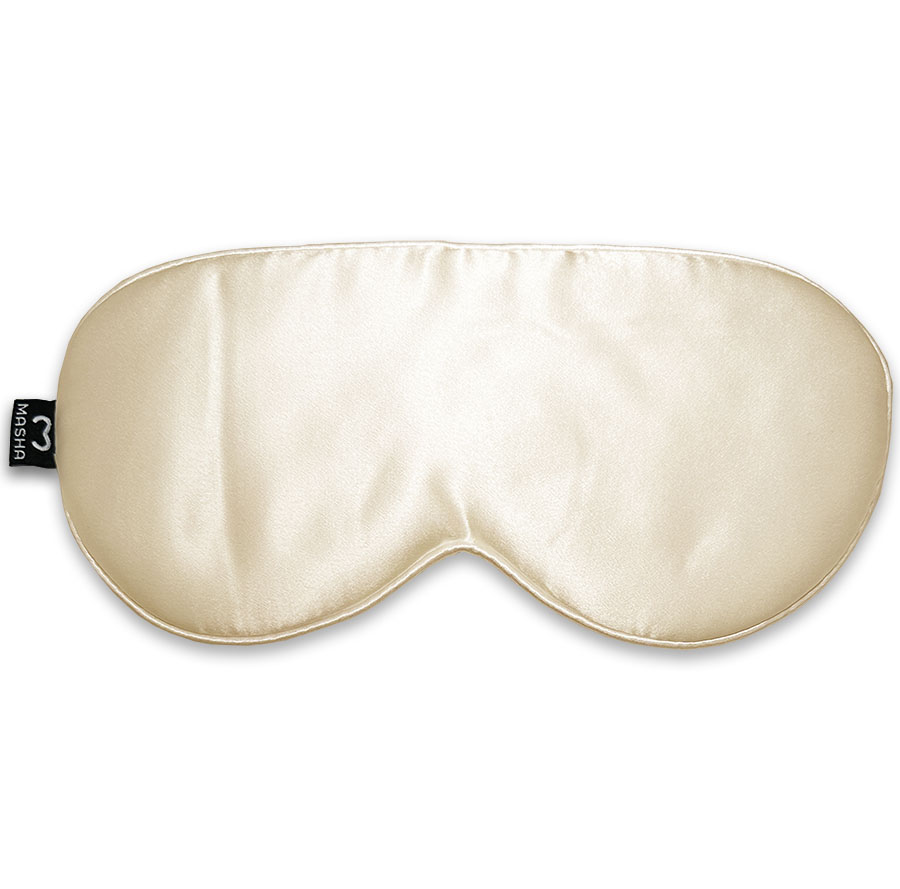 Prémiová maska na oči na spaní z hedvábí Masha Dark in here Černá Barva: Béžová