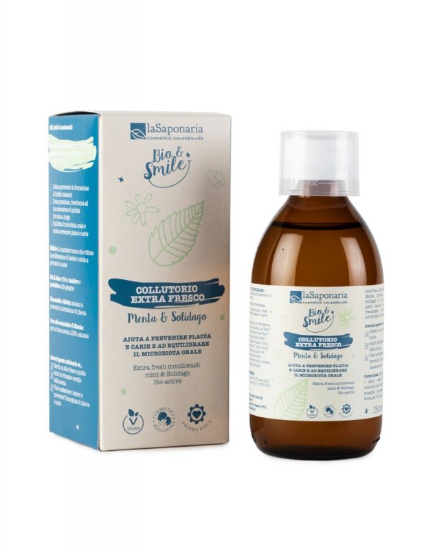 Levně laSaponaria Extra svěží ústní voda s mátou a zlatobýlem BIO (250 ml)