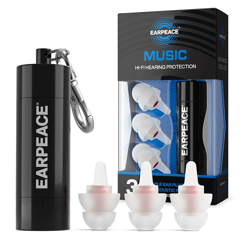 EarPeace Music Špunty do uší pro muzikanty Barva pouzdra: Černá, Velikost špuntů: Standardní