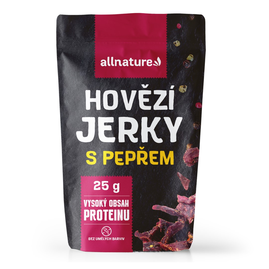 Allnature BEEF pepper jerky - sušené hovězí maso s pepřem 25g