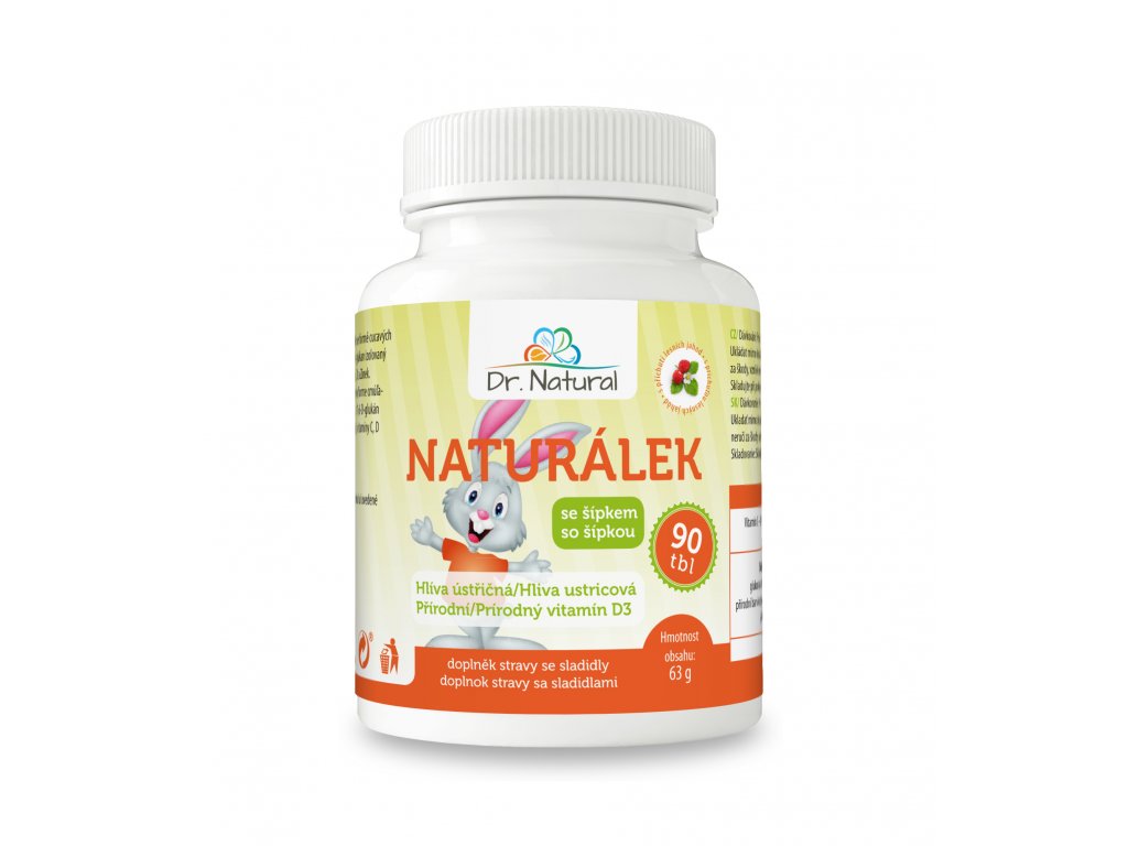 Dr. Natural Naturálek Hlíva ústřičná s vitamínem D 90 tablet