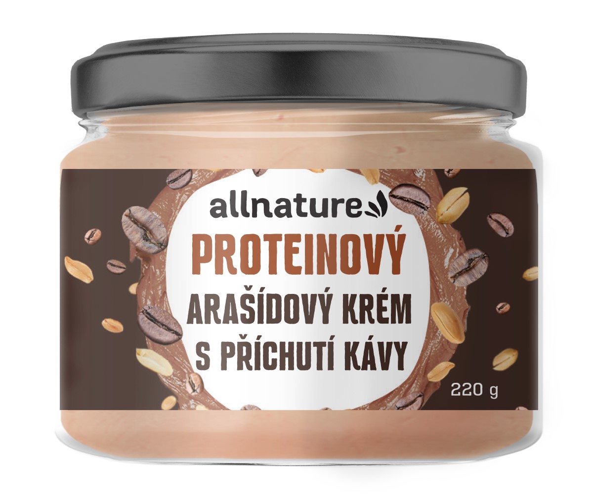 Allnature Arašídový protein krém – příchuť káva 220 g