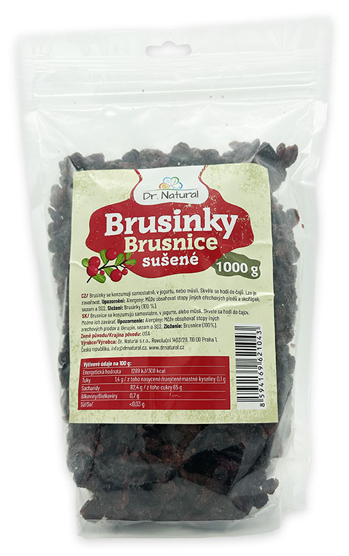 Dr. Natural sušené brusinky 1000g