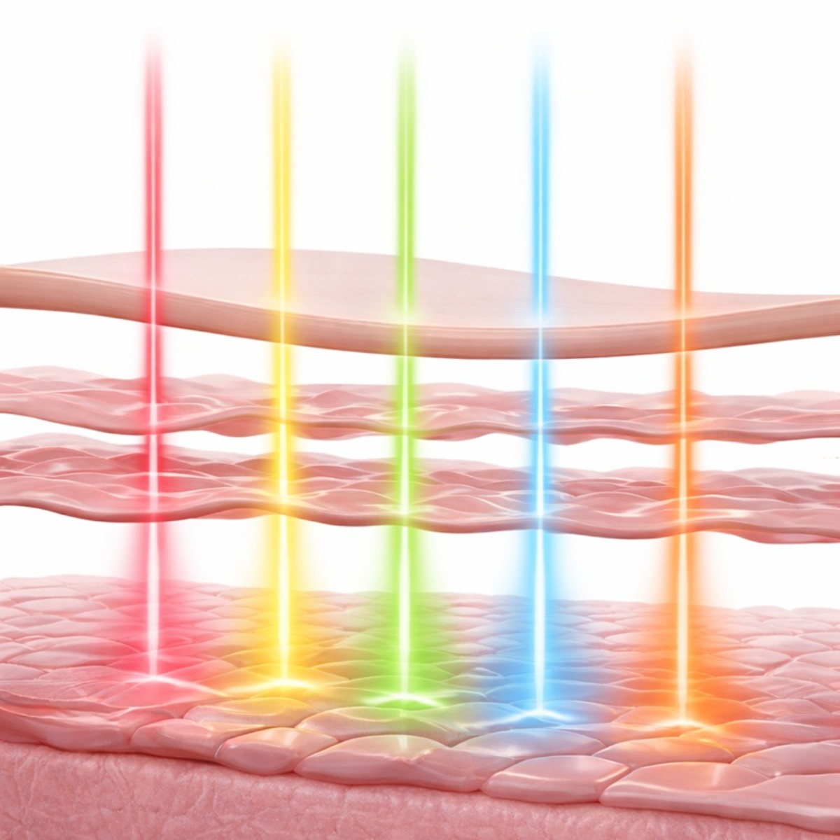 LED maszk többszínű üzemmódokkal, köztük piros, kék és NIR fénnyel