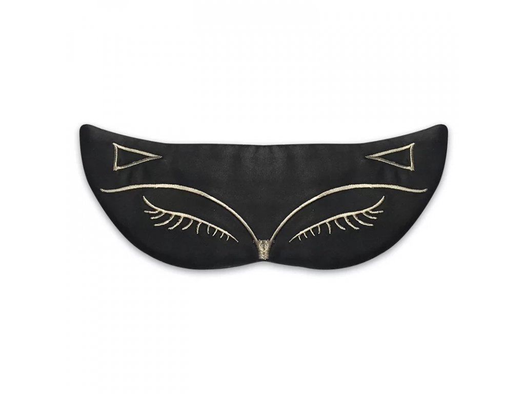 Fekete luxus cicás szemmaszk alváshoz