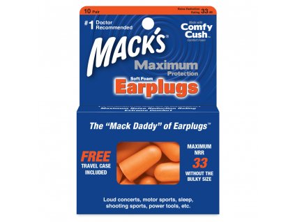 Pěnové špunty do uší Mack's maximum protection 10 párů