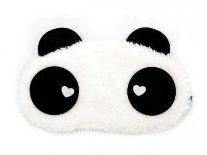 Szemmaszk alváshoz Panda fehér szívecske szemek