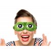Zábavná žabí maska na oči na spaní zelená