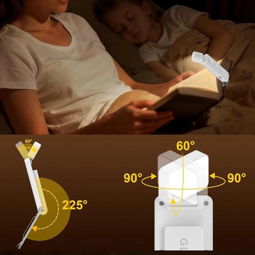 Lampă cu clemă Glocusent – design compact, butoane silențioase și cap reglabil