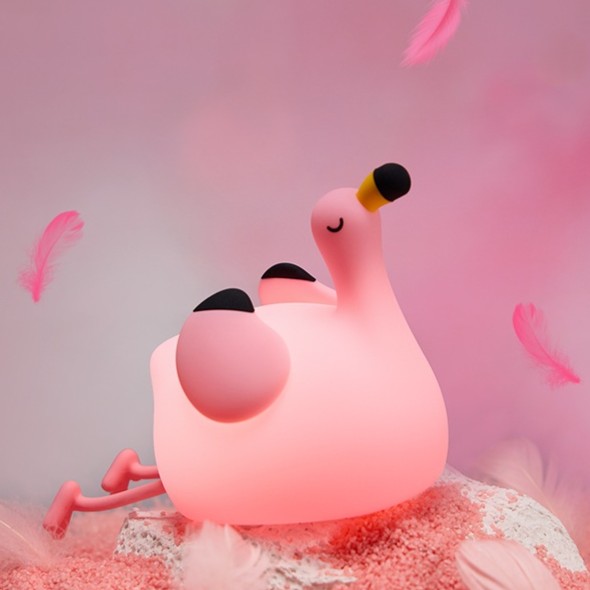 Lampă din silicon în formă de flamingo