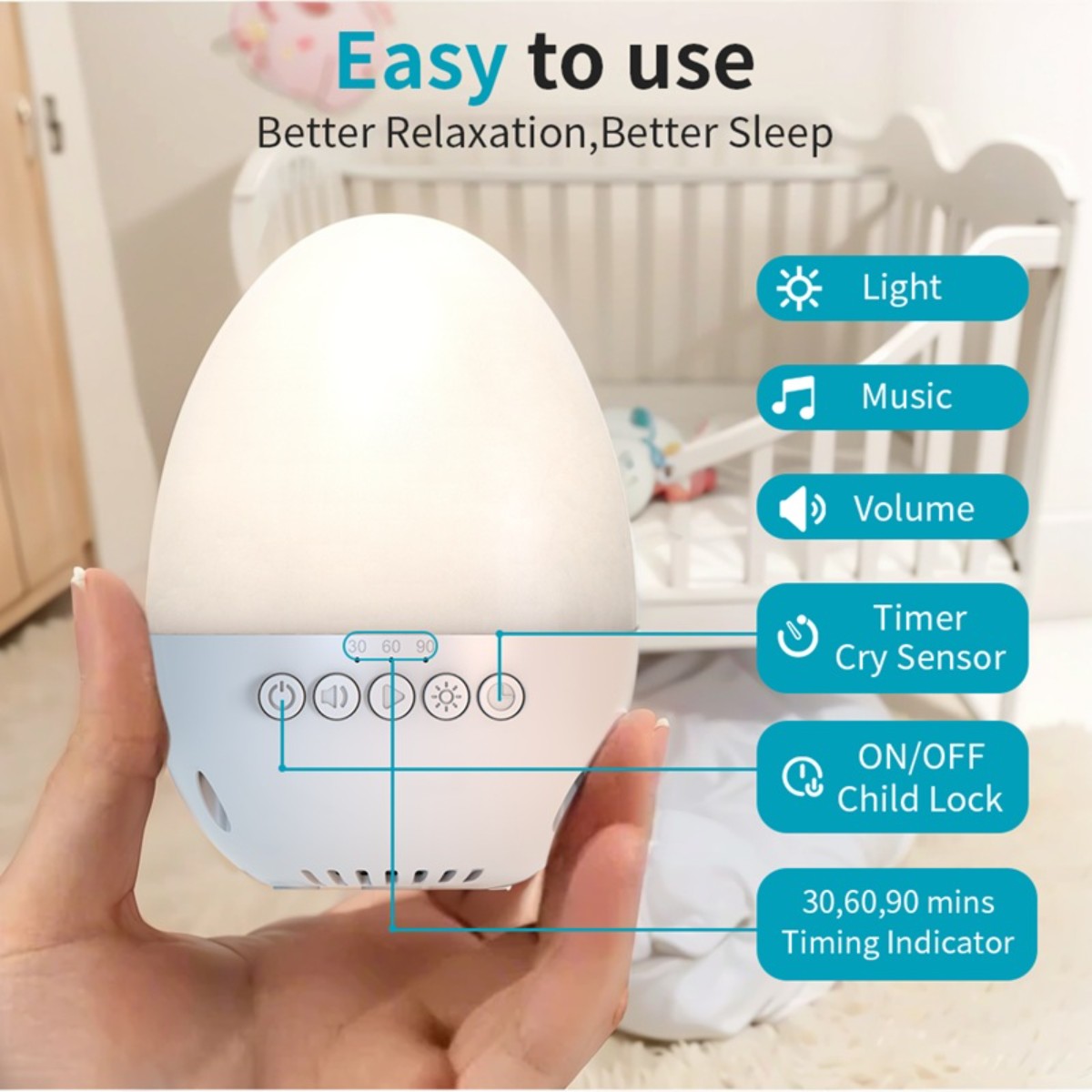 Generator compact de sunete cu încărcare USB C și baterie integrată