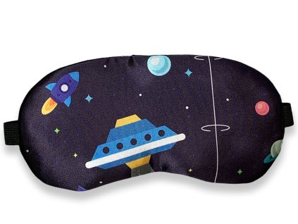 Mască de dormit pentru ochi cu navă spațială și rachetă