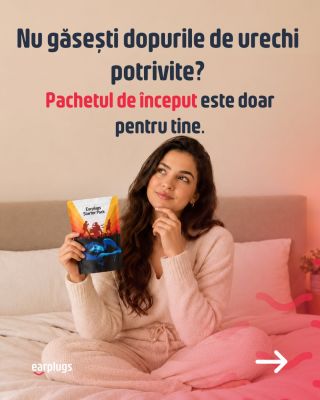 Nu știi ce dopuri de urechi ți se potrivesc cel mai bine? 👂 În Starter Pack găsești dopuri din spumă, silicon și ceară, în...