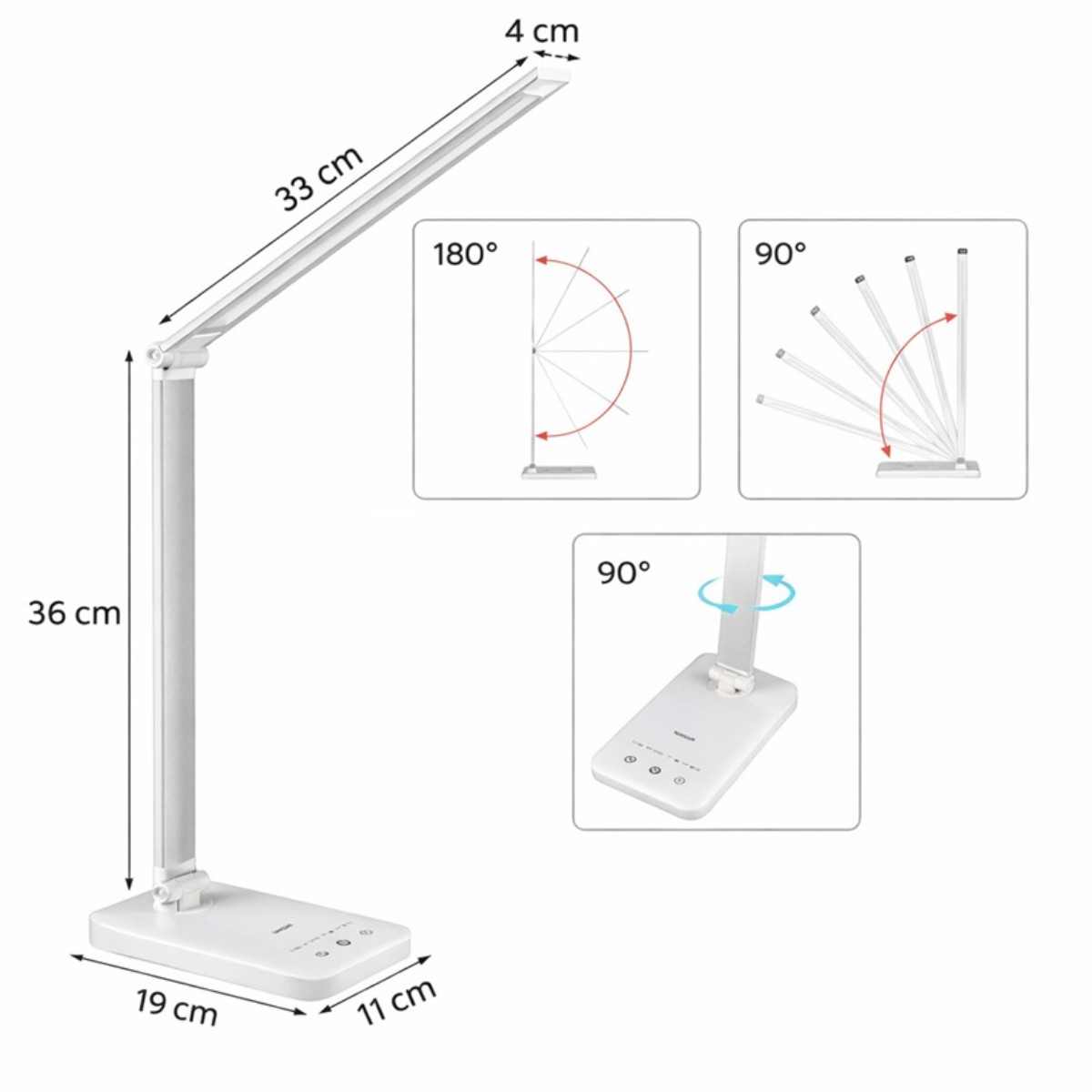 LED lampička s USB napájaním, časovačom a bočným nočným svetlom