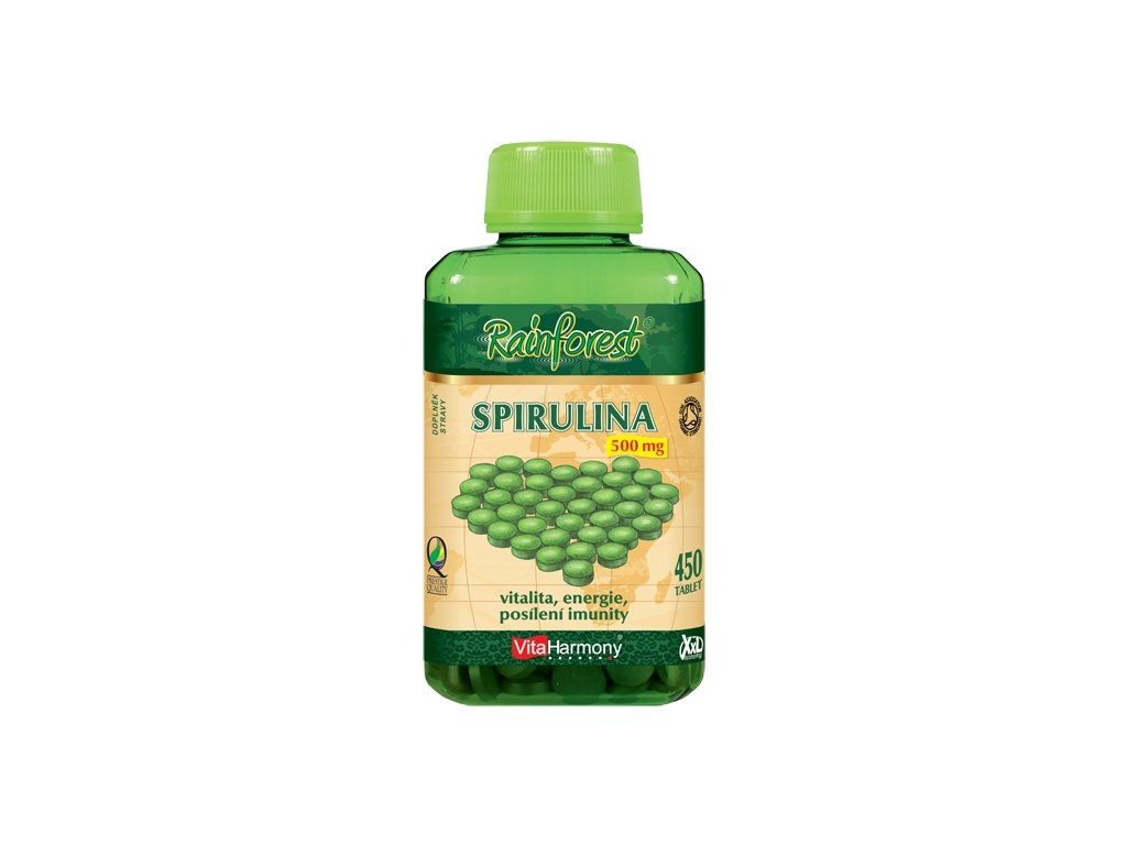 Spirulina 500 mg 450 tbl., 100% organický produkt