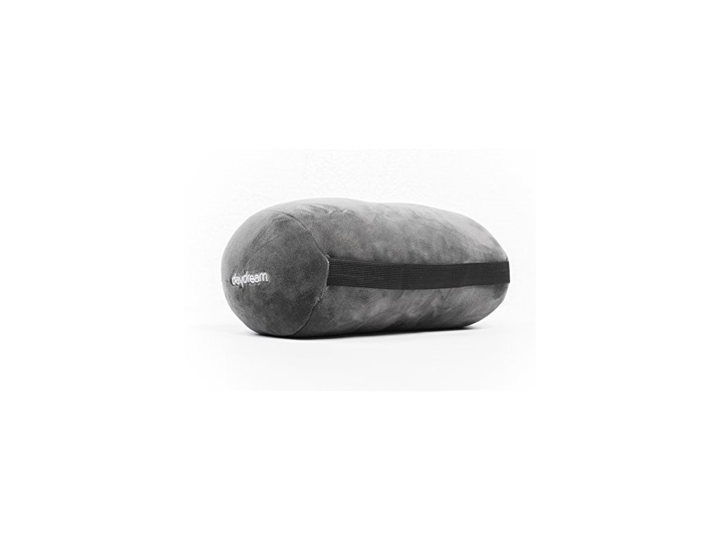Daydream cestovní polštář váleček z mikrokuliček šedé barvy