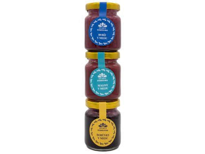 Balenie ochutených medov - ríbezle/malina/čučoriedka 3 x 75 g