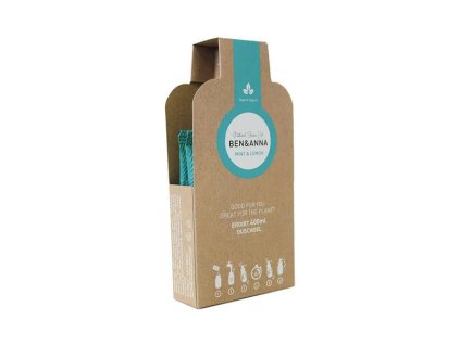 Ben & Anna Sprchový gél v prášku - Mint & Lemon 2×20 g  s vôňou citrusov a mäty piepornej