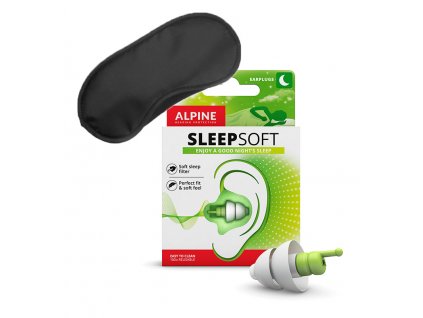 Špunty do uší Alpine SleepSoft Minigrip a maska na oči na spaní