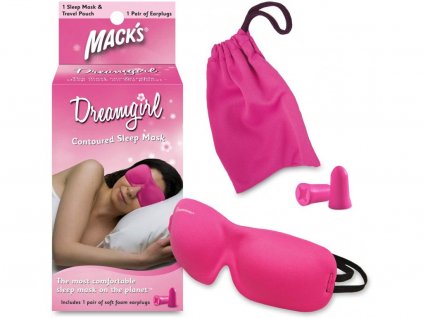 Mack's Dreamgirl 3D maska na oči na spaní růžová a špunty do uší