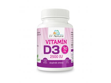 Vitamín D3 2500 IU 90 tbl. Dr. Natural