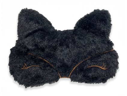 Maska na oči na spaní černá chlupatá kočka