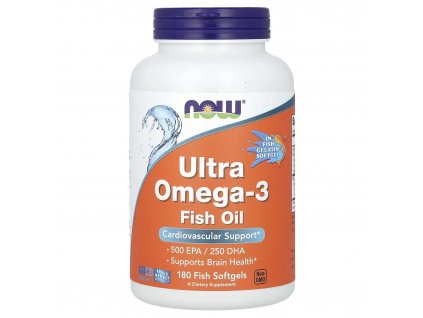 NOW Ultra Omega 3 (rybí olej) 180 kapsúl