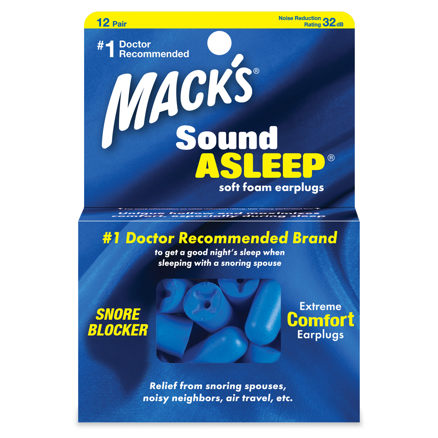 Mack's Sound Asleep Štuple na spanie – 12 párov