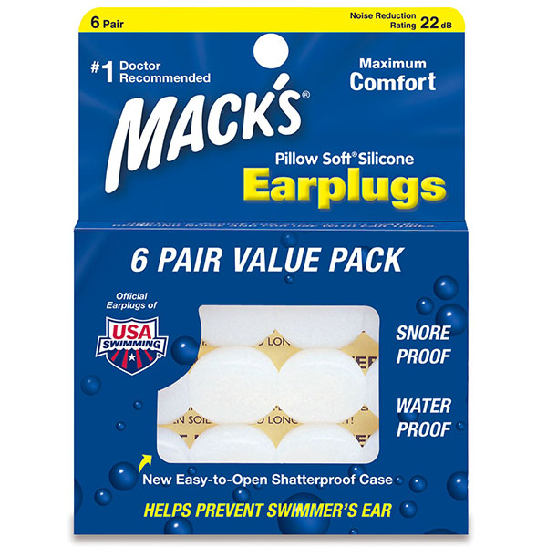 Mack's Pillow Soft® White Silikónové štuple do uší Veľkosť balenia: 6 párov Silikónové štuple do uší